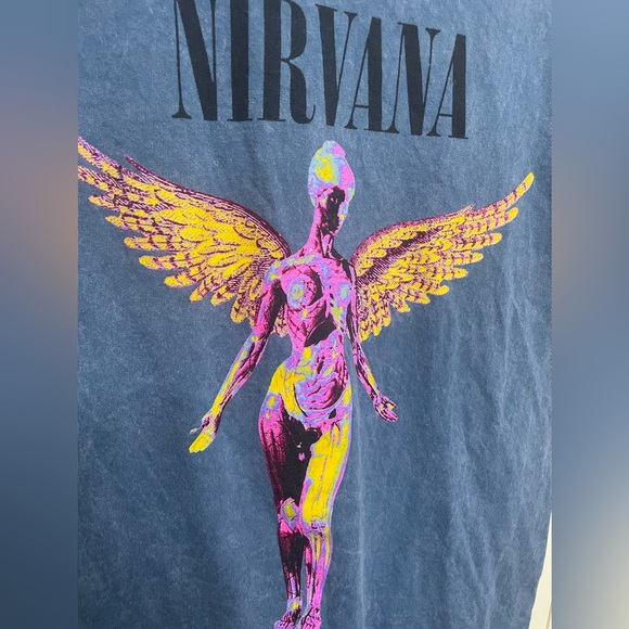 Nirvana In Utero Blue Graphic T-Shirt - Picture 3 of 4
